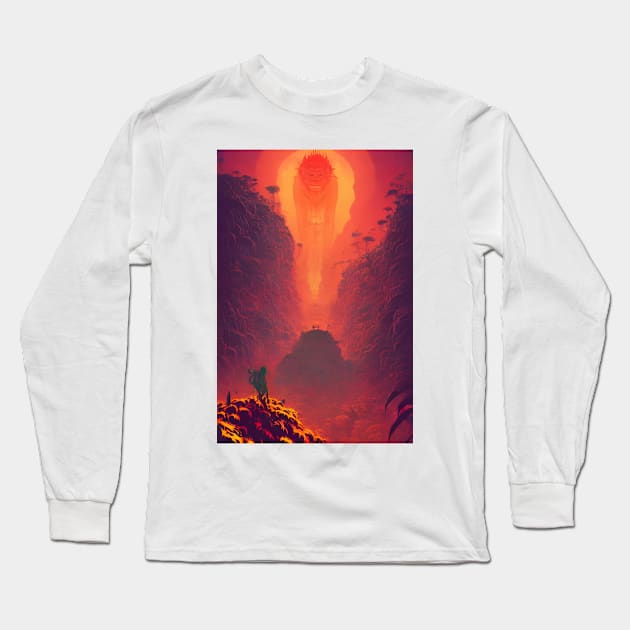 King of the Crimson Jungle Long Sleeve T-Shirt by EsoteraArt